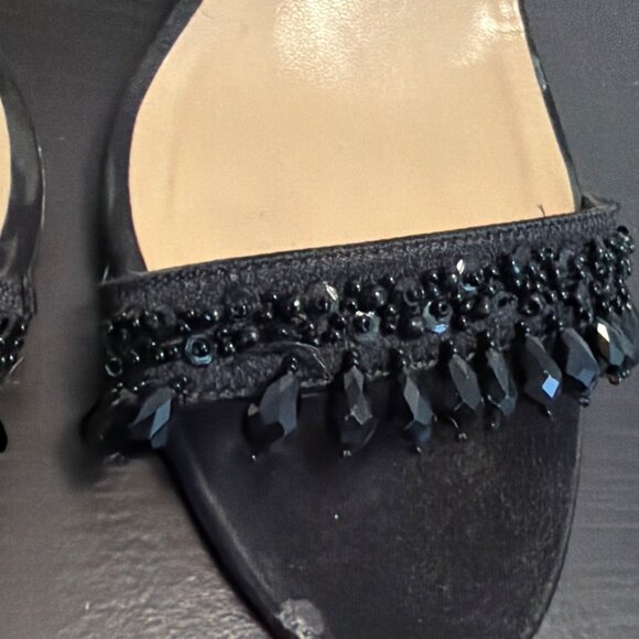 Manolo Blahnik Satin Beaded Ankle Strap Sandals Size 39.5 - Picture 2 of 7